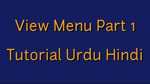 Ms Word 2013 View Menu Part 1 Tutorial Urdu Hindi