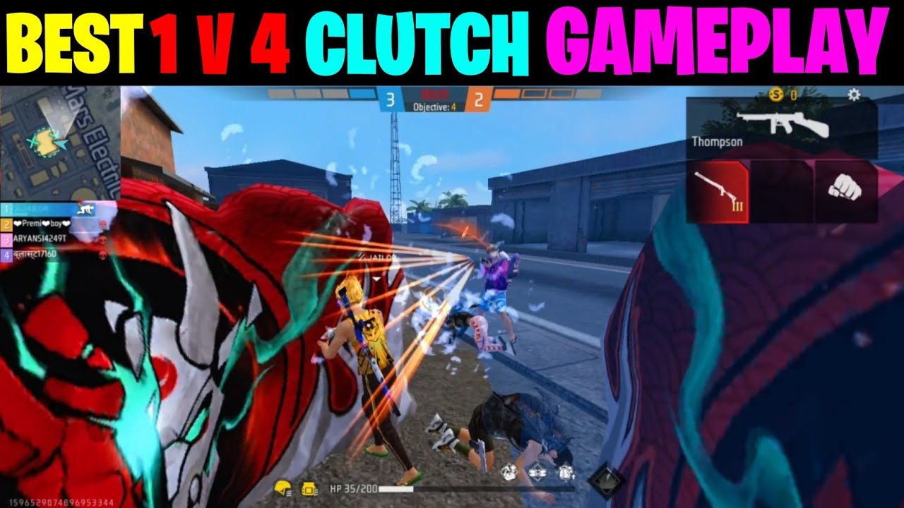 Best CS Rank Gameplay 1V4 Clutch 🔥🔥🔥 #freefiremax #opgameplay #1vs4 ...