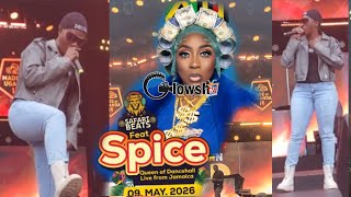 Wow Cindy Performing On Stage At Jamaican Spice Concert Cricket Oval.\