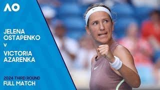 Jelena Ostapenko V Victoria Azarenka Full Match | Australian Open 2024 Third Round