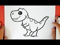 COMO DESENHAR UM DINOSSAURO T-REX KAWAII