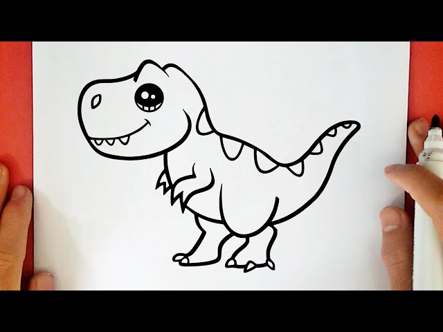 COMO DESENHAR UM DINOSSAURO BEM FÁCIL - Desenhos fáceis para