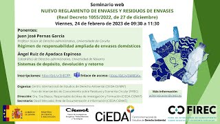 Seminario WEB Nuevo reglamento de envases y residuos de envases