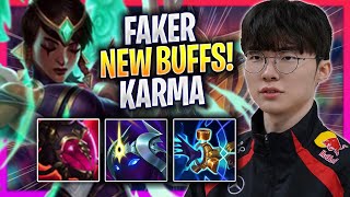 FAKER DOMINATING KARMA WITH NEW BUFFS! - T1 Faker Plays Karma MID vs Tristana! | Season 2024
