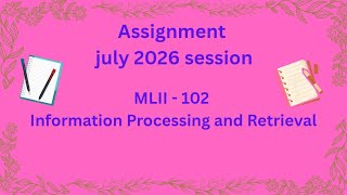 MLIS ignou assignment code mlii 102. ##ignousolvedassignment #mlis ##LibraryScience #blis