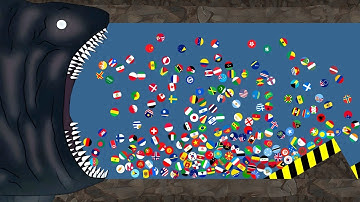 Escape From Bloop #3 - Marble Race Countries in Algodoo