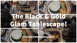 The Black and Gold Glam Tablescape | #glamdecor #glamtablescapes #glamhomedecor