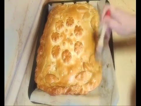 Постная кулебяка на четыре угла