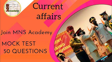 MNS Mock Test// Set 4 - 50 MCQ //General Knowledge(current affairs) // Military Nursing Service