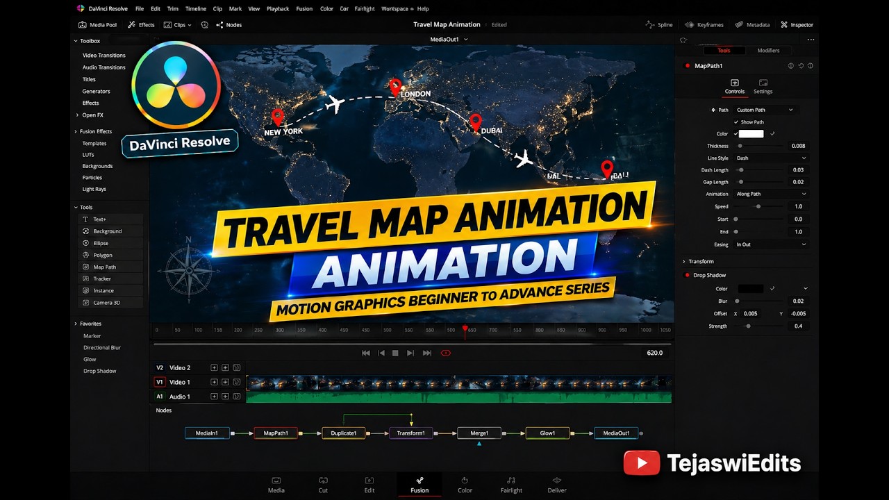 Travel map animation || Motion Graphics(Beginner to Advance Level ...