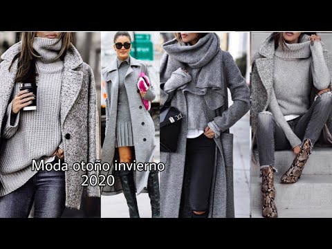 MODA CON ROPA COLOR GRIS MODA OTOÑO INVIERNO 2020 2021 OUTFITS DE OTOÑO INVIERNO  MUJER MODA 