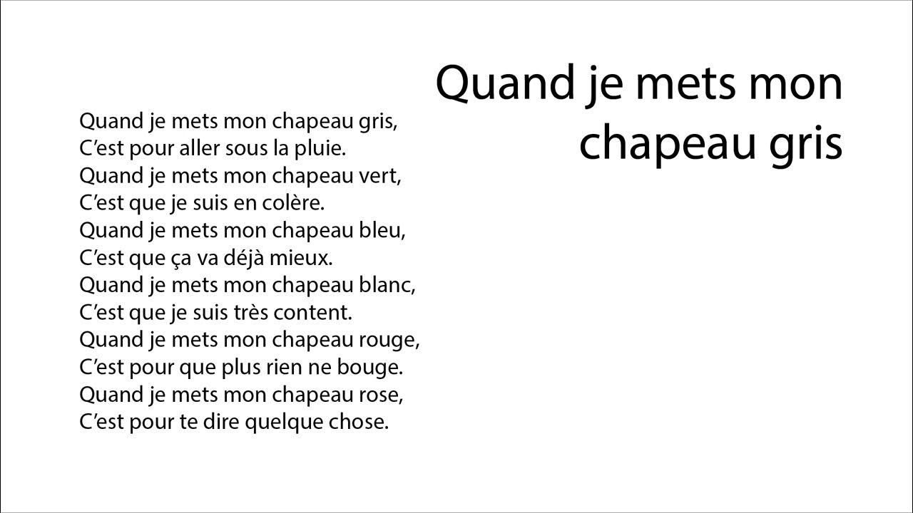 Quand je mets mon chapeau gris - YouTube