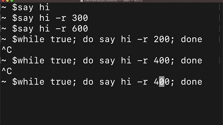 How to adjust the 'say' command's speed [Beatboxing in macOS Terminal]