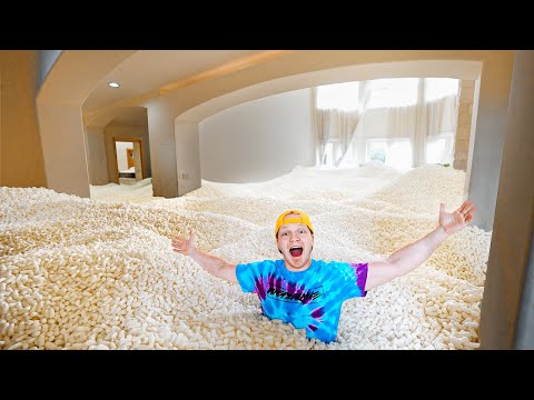 I FILLED MY ISLAND HOUSE WITH PACKING PEANUTS!