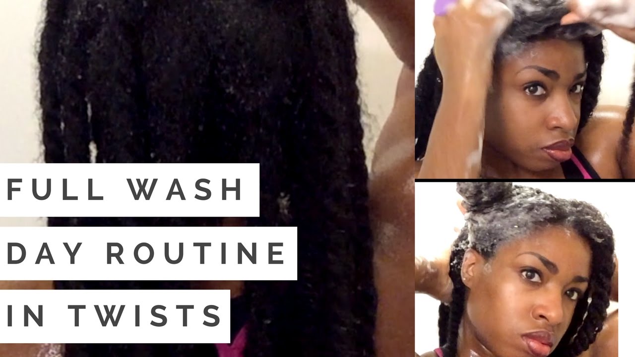 Type 4 Hair Full Wash Day Routine In Twists Demo Youtube