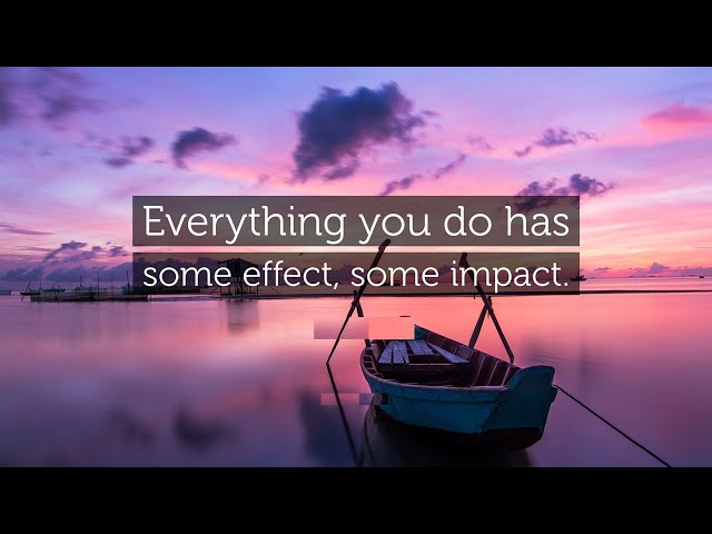 Everything That You Do Impacts the Entire World