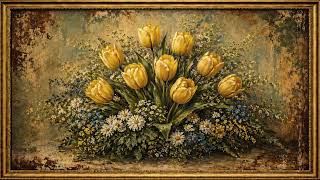 Relaxing Vintage Flower Visual | Calm Background | No Music | 2 Hours | No Distractions  screenshot 2