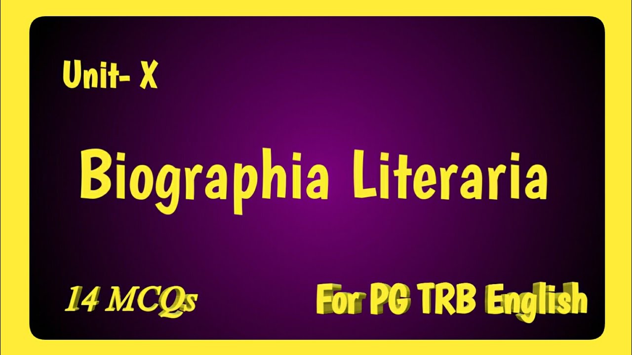 Biographia Literaria MCQ