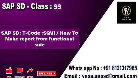 SAP SD: Class-99: T-code: SQVI / How to make Report From Functional Side || Your