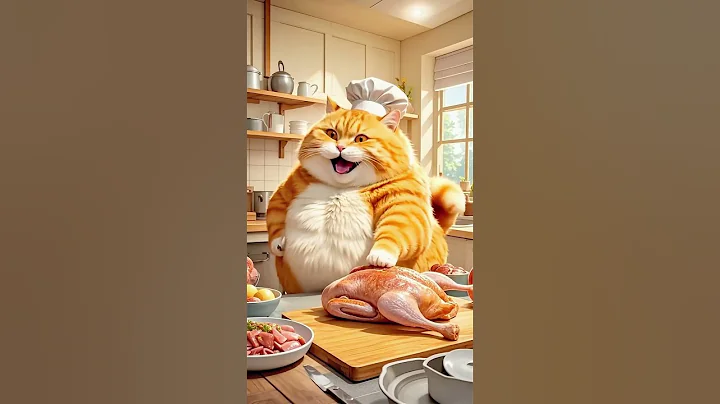 cat cooking chicken 😚😚 | Cat videos  #shorts #shortfeed #cats