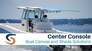 http://www.SureShade.com - Extend shade beyond the helm with retractable canvas systems on center console boat brands like 