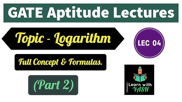 Logarithm - GATE Questions Discussion [Lec 04] || GATE Aptitude Lectures