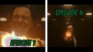 Loki Prunes Himself Comparison (Episodes 1 & 4)