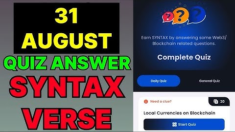 Syntax Verse quiz answers today | 31 August Syntax Verse quiz answer | Syntax Verse quiz today |