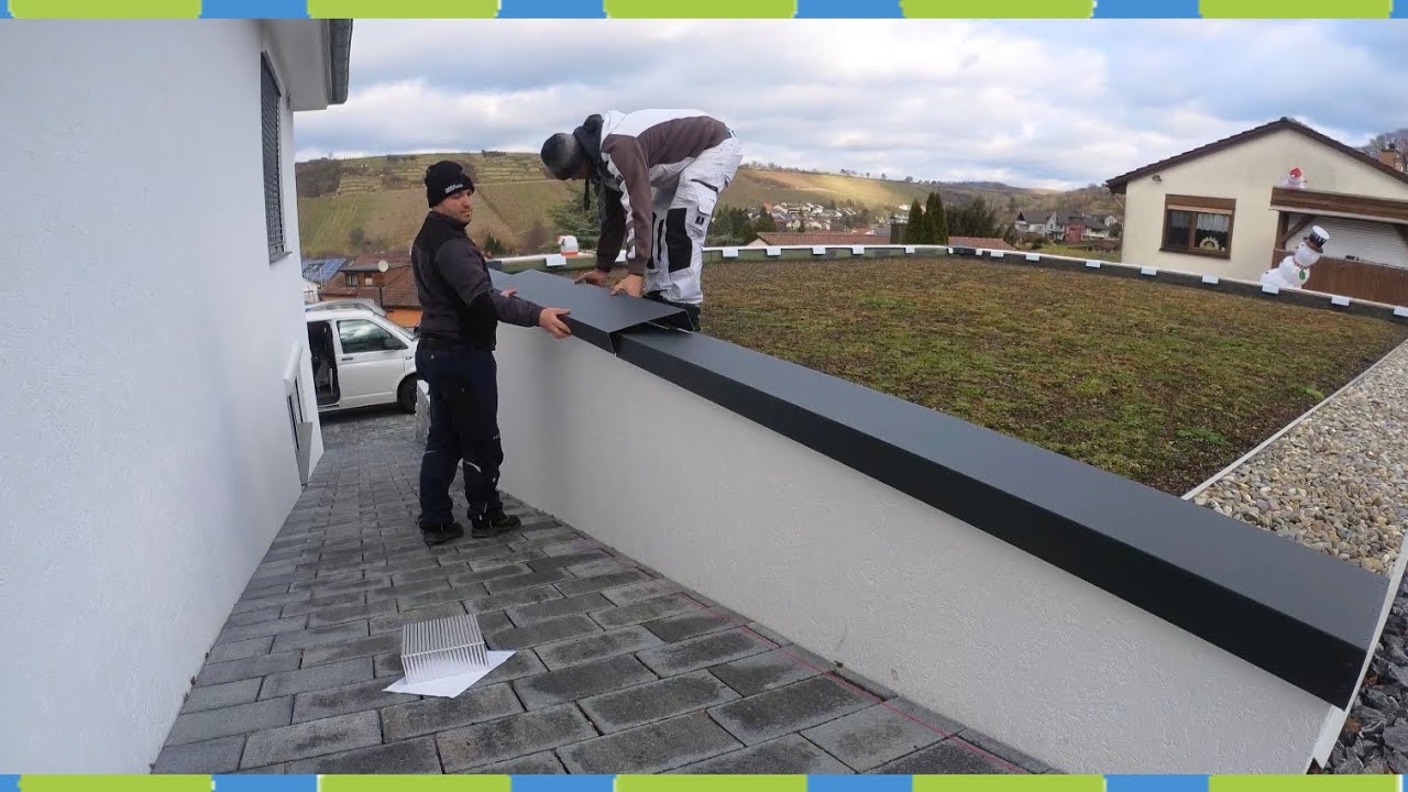 Возведение парапета или бортового профиля на гараж, жестяное ограждение