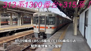 313系1300番台+315系！B509編成+B518編成+C106編成回送　駅列車特集　JR東海道本線　名古屋駅11番線　その407