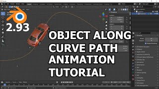 Object Along curve path Animation tutorial in blender 2.93 screenshot 3