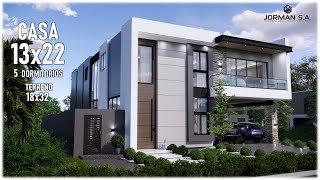 Modern House Design |13x22m 2 Storey | 5 Bedrooms Family Home