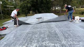 (HOW TO) Mobile Home re-roofing in 11 minutes