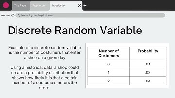 Random Variable and Probability Distribution (Performance Task)