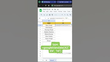 How to convert English to Hindi in excel ? use google translate formula in google sheets.