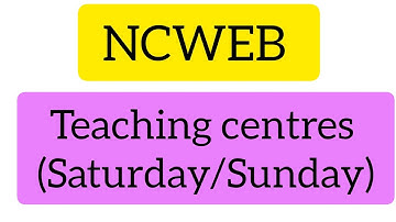 NCWEB Teaching Centres 👉 Saturday & Sunday Classes 👍‎@jayayadav28 
