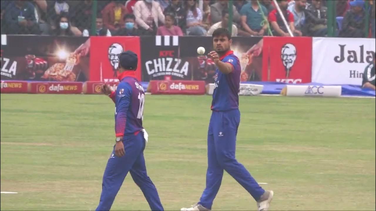 Gulshan Jha pump up moment Gulshan Clean bowled Basil Hameed of UAE