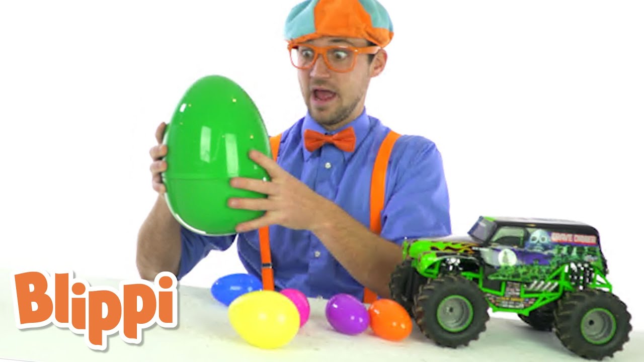 WOW! Blippi Goes on a Monster Truck Easter Egg Hunt Blippi Easter