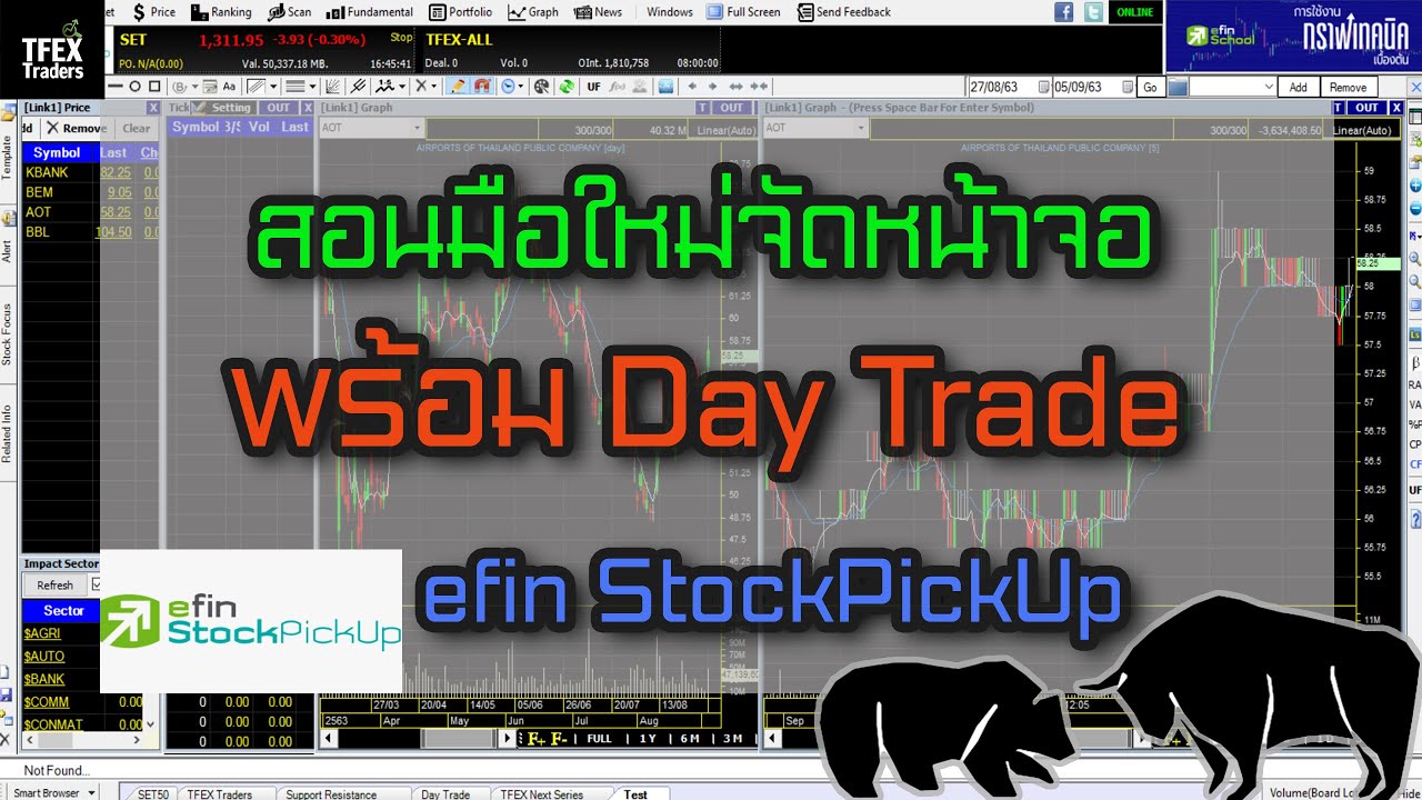สอนมือใหม่จัดหน้าจอ พร้อม Day Trade | efin StockPickUp