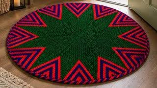 😍👌सिर्फ तीन रंगों से बनाना सीखे यह सुन्दर सा कलियों वाला पायदान💡🌸 / Beautiful Designer Doormat 😍👌