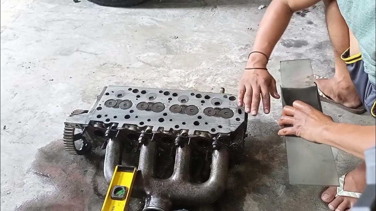 Paano mag check Ng cylinder head kung my bengkong o Wala?How to check