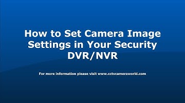 How to Set Camera Image Settings in your Security DVR NVR G2