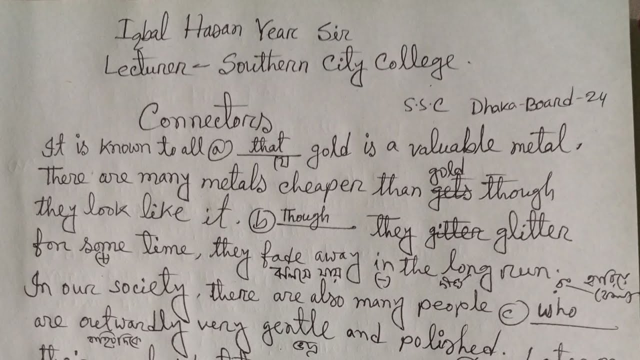 Connectors Or Linking Words