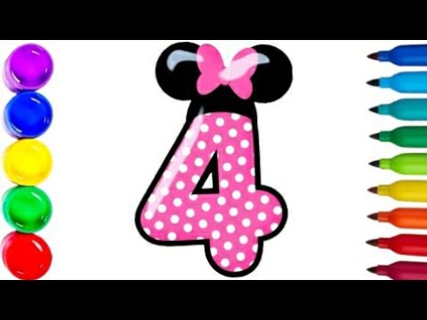 How to draw Number 4 for children Glitter Number 4 Drawing Drawing for ...