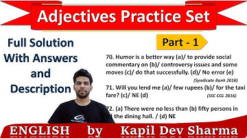 Adjectives Practice Set with Answers and Explanation English By Kapil Dev Sharma