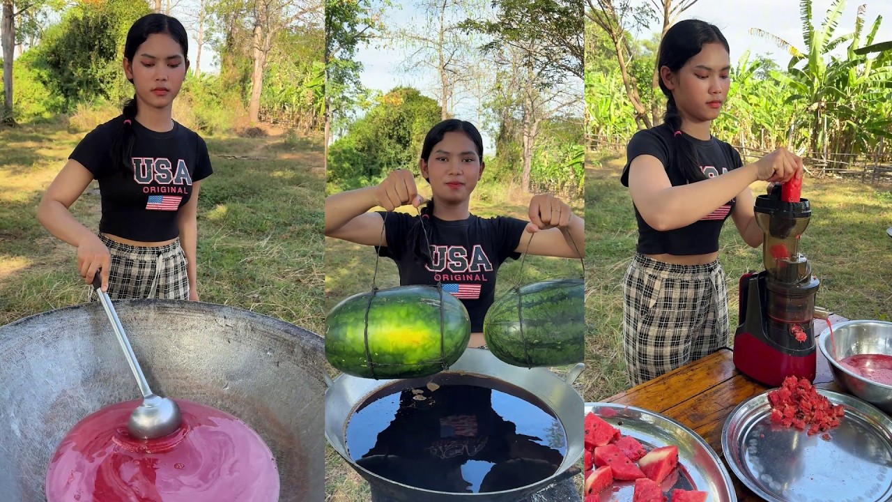 Amazing cooking deep fried watermelon jelly recipe