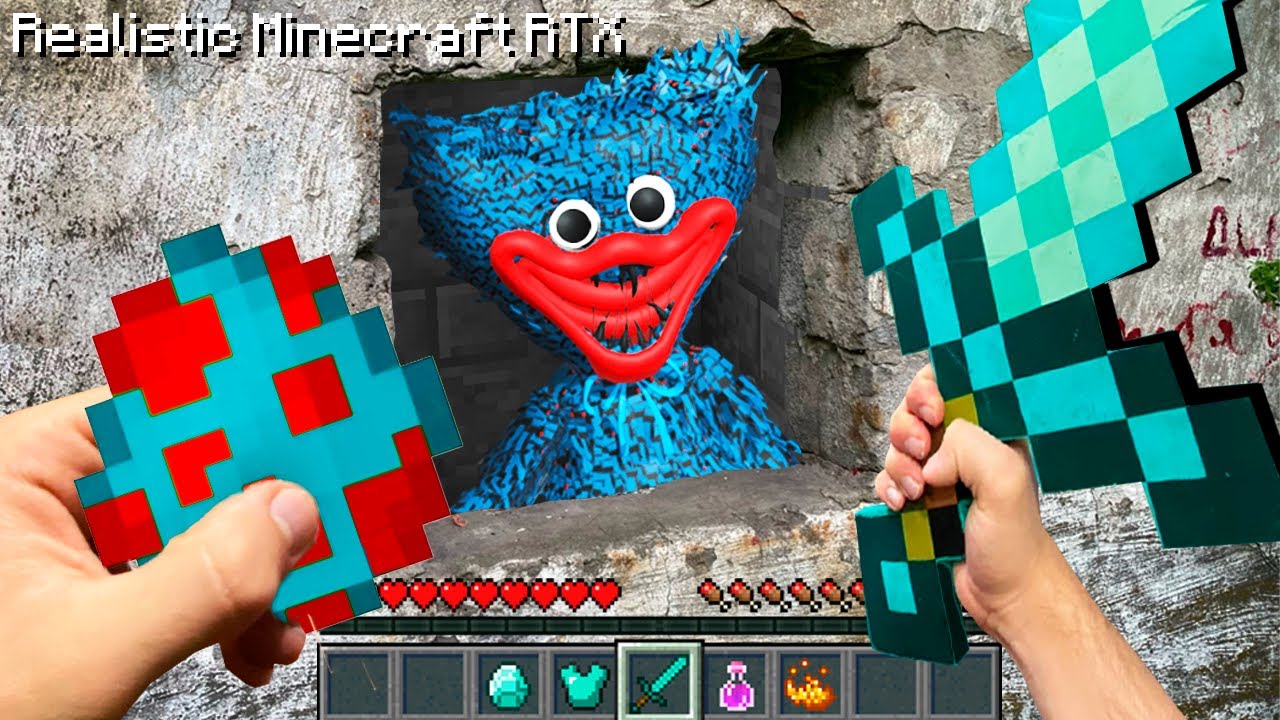 Minecraft in Real Life - HUGGY WUGGY - En La Vida Real Realistic Minecraft Vs Real Life