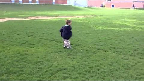 Playing soccer