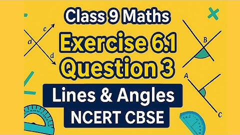  Class - 9th, Ex - 6.1, Q 3 (Lines and Angles) Maths NCERT CBSE