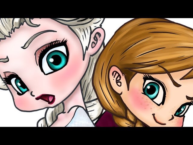 アナと雪の女王 のエルサとアナを描いてみた Anna And Elsa Frozen Painting Youtube